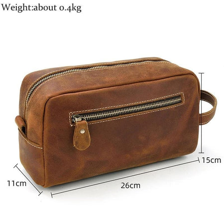 The Wanderer Toiletry Bag | Genuine Leather Toiletry Bag - Drakoi Marketplace