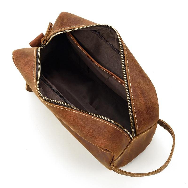 The Wanderer Toiletry Bag | Genuine Leather Toiletry Bag - Drakoi Marketplace