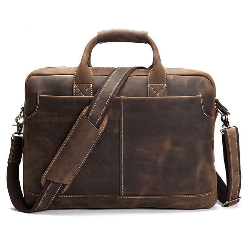 The Welch Briefcase | Vintage Leather Messenger Bag - Drakoi Marketplace