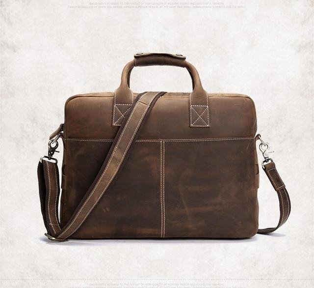 The Welch Briefcase | Vintage Leather Messenger Bag - Drakoi Marketplace