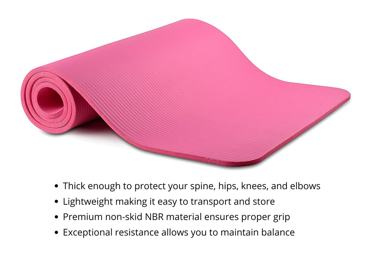 Thick Yoga and Pilates Exercise Mat with Carrying Strap - Drakoi Marketplace