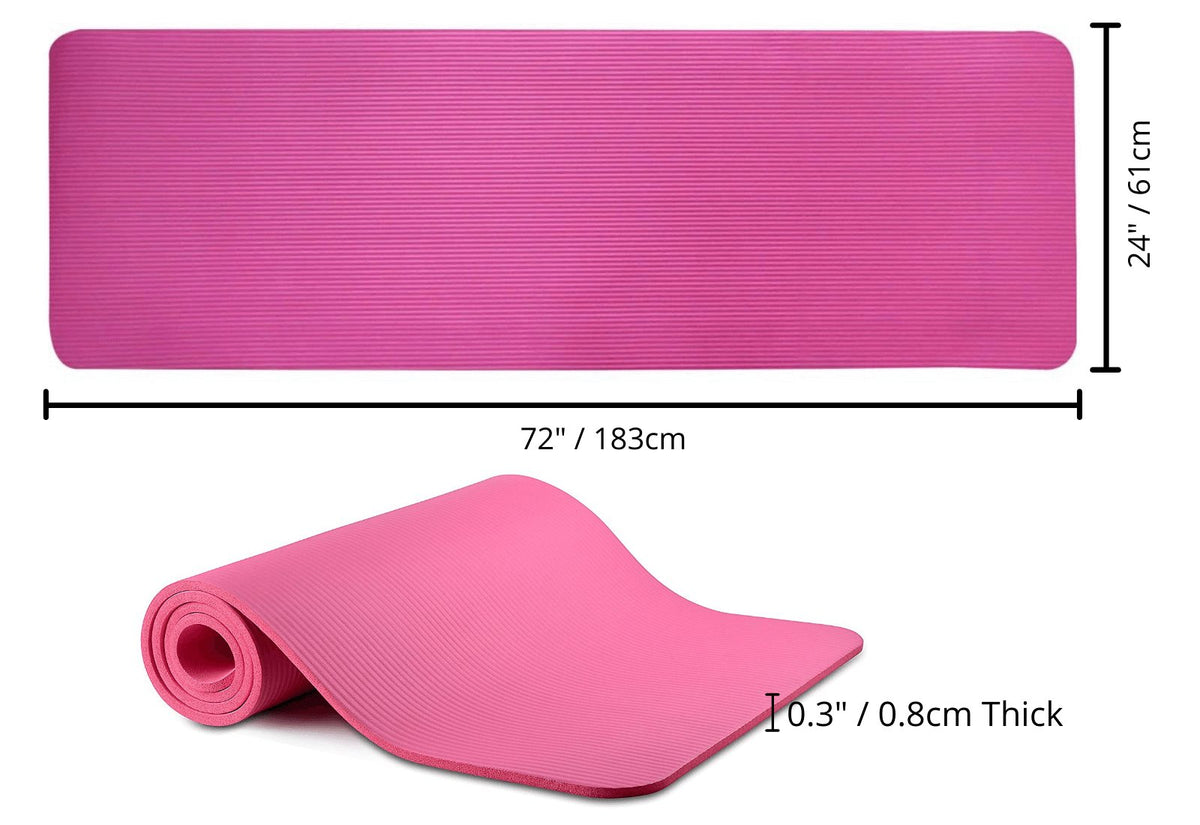 Thick Yoga and Pilates Exercise Mat with Carrying Strap - Drakoi Marketplace