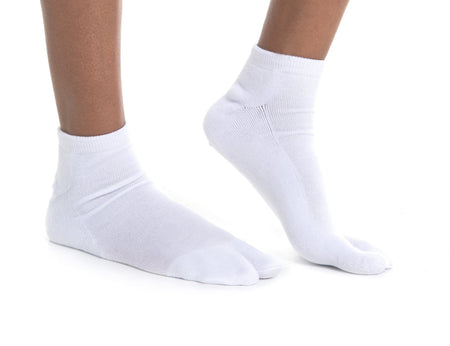 Thicker V-Toe Athletic or Casual White Flip-Flop Tabi Socks Cotton Blend Comfortable Stylish - Ankle Socks - Drakoi Marketplace