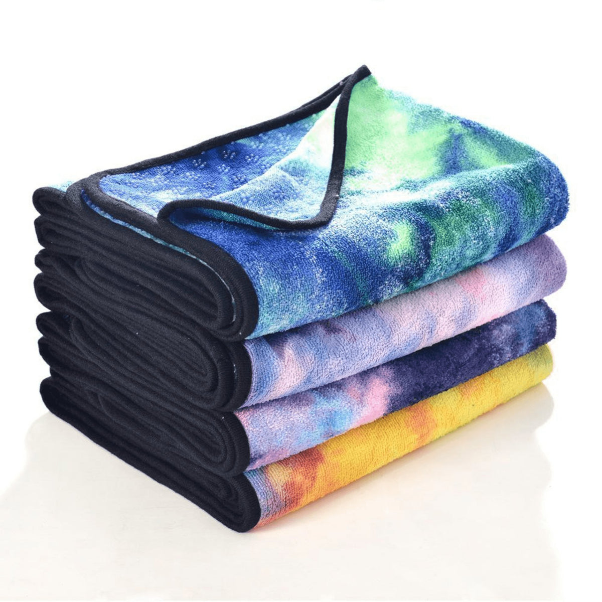 Tie Dye Yoga Mat Towel with Slip-Resistant Grip Dots - Drakoi Marketplace