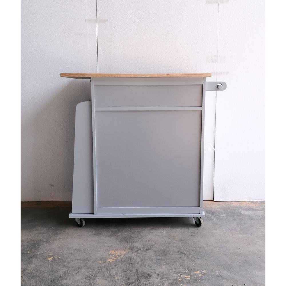 Tullarick Kitchen Cart, Natural & Gray - Drakoi Marketplace