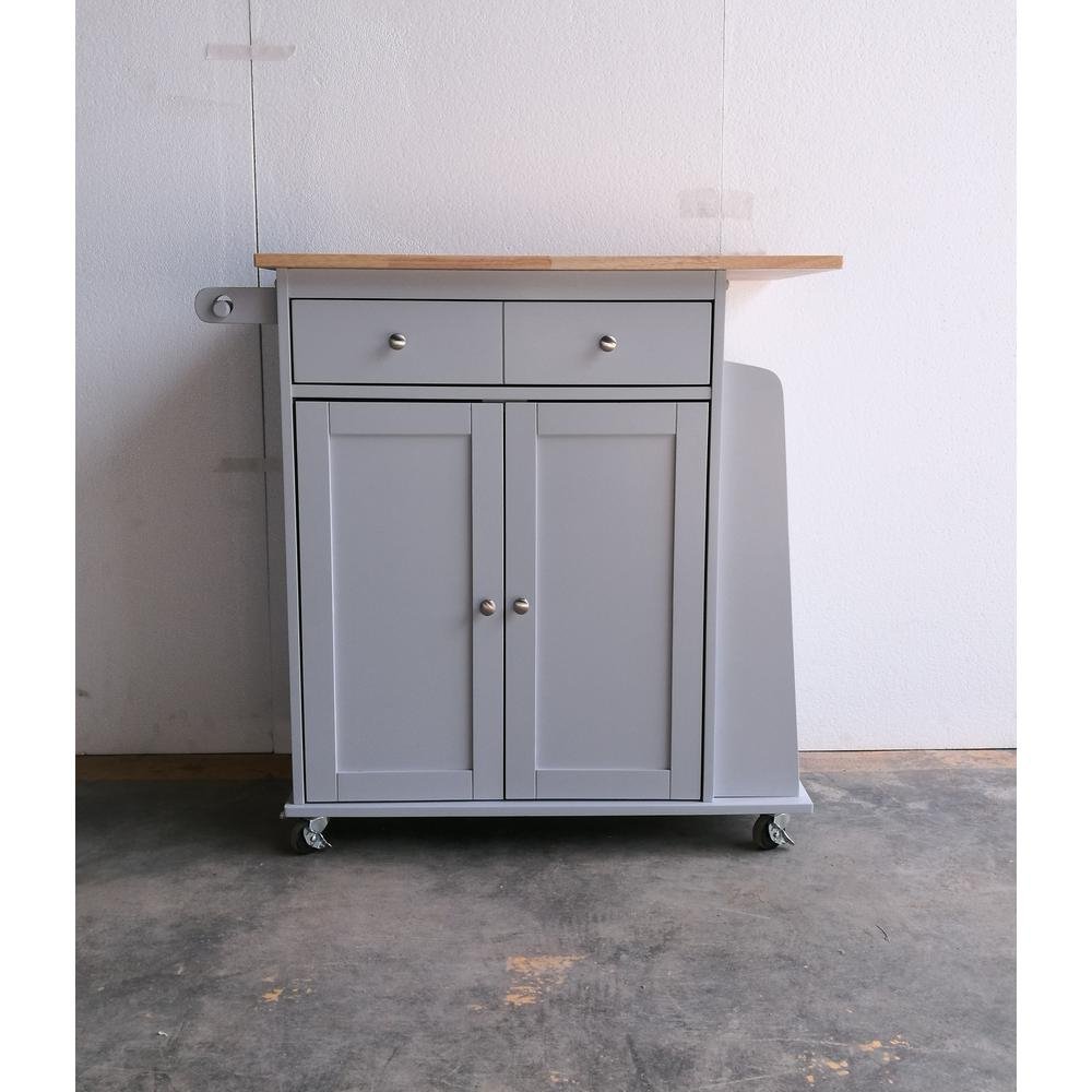 Tullarick Kitchen Cart, Natural & Gray - Drakoi Marketplace