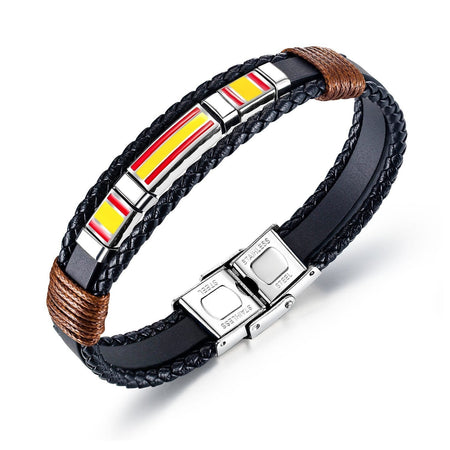 Unisex Black Leather Braided Bracelet - Drakoi Marketplace