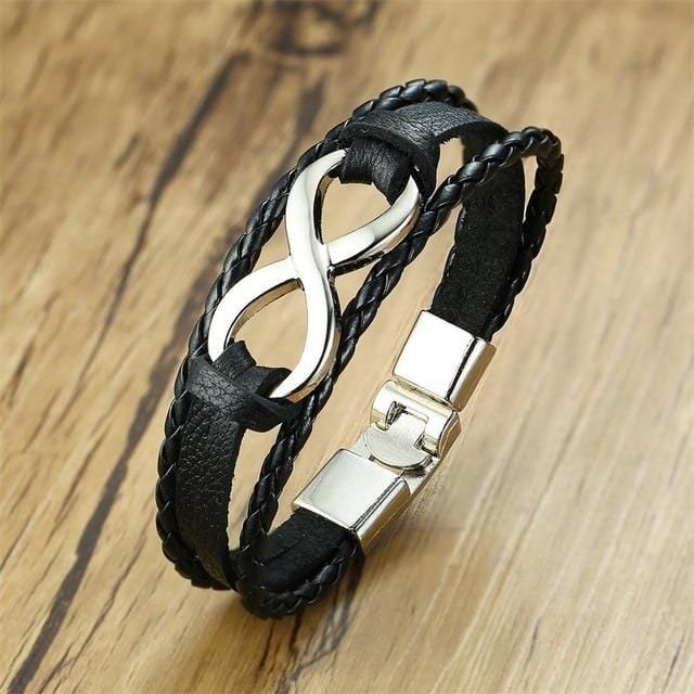 Unisex Infinity Leather Bracelet - Drakoi Marketplace