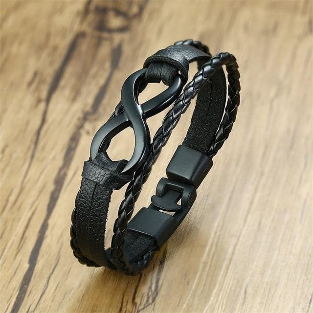 Unisex Infinity Leather Bracelet - Drakoi Marketplace