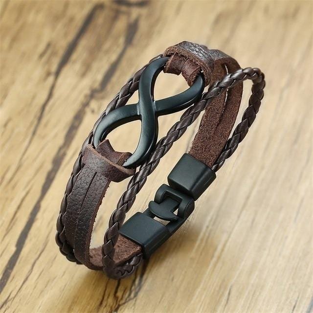 Unisex Infinity Leather Bracelet - Drakoi Marketplace