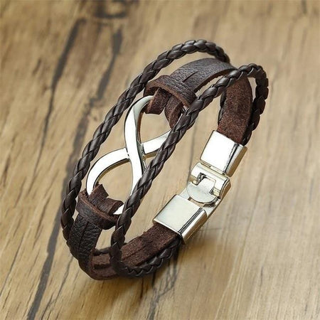 Unisex Infinity Leather Bracelet - Drakoi Marketplace