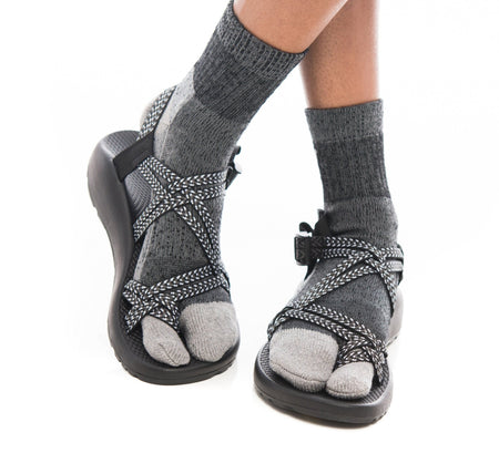 V-Toe Dark Grey Wool Casual or Hiking V-Toe Flip-Flop Tabi Big Toe Chaco Socks - Drakoi Marketplace