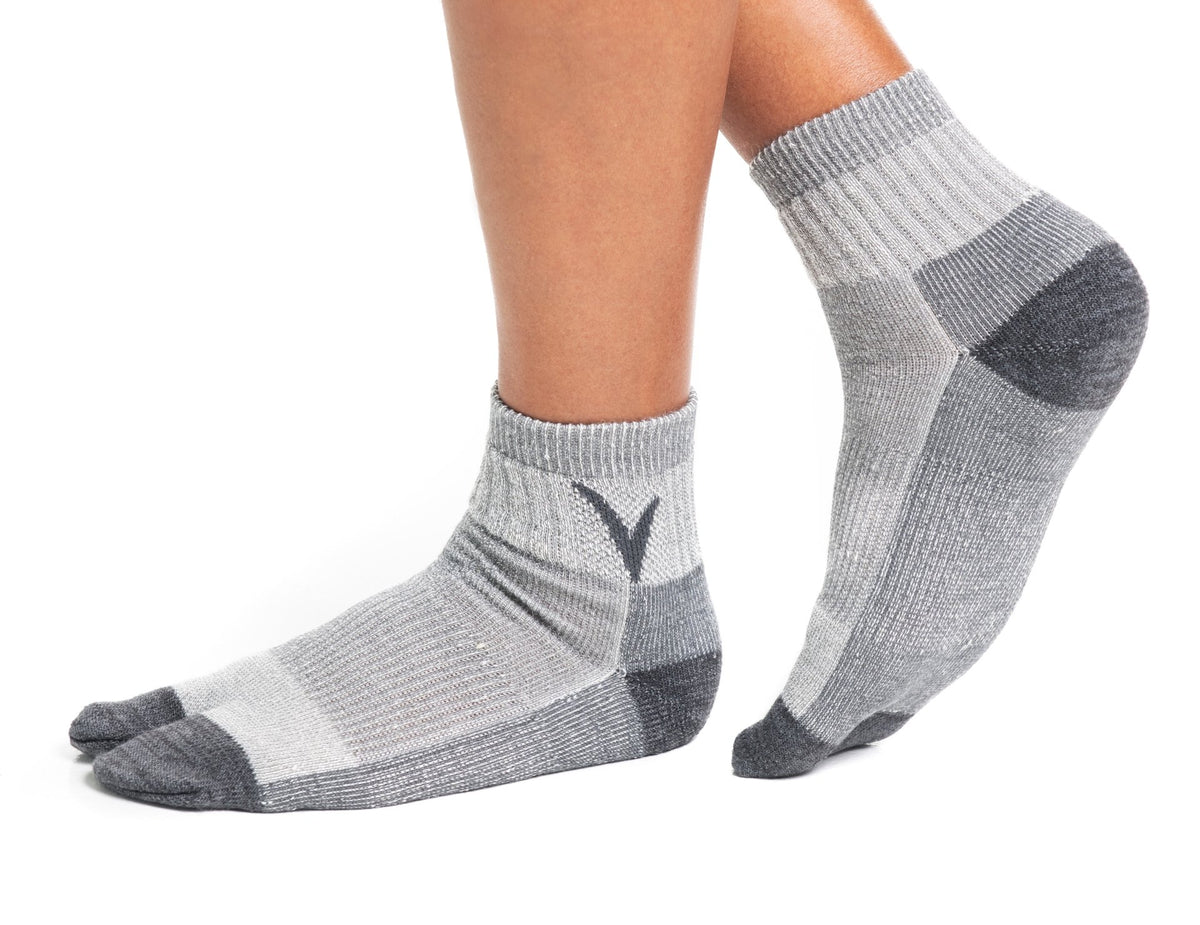 V-Toe Wool Light Grey Casual or Hiking Flip-Flop Tabi Big Toe Chaco Socks - Drakoi Marketplace