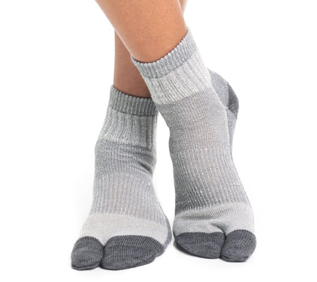 V-Toe Wool Light Grey Casual or Hiking Flip-Flop Tabi Big Toe Chaco Socks - Drakoi Marketplace