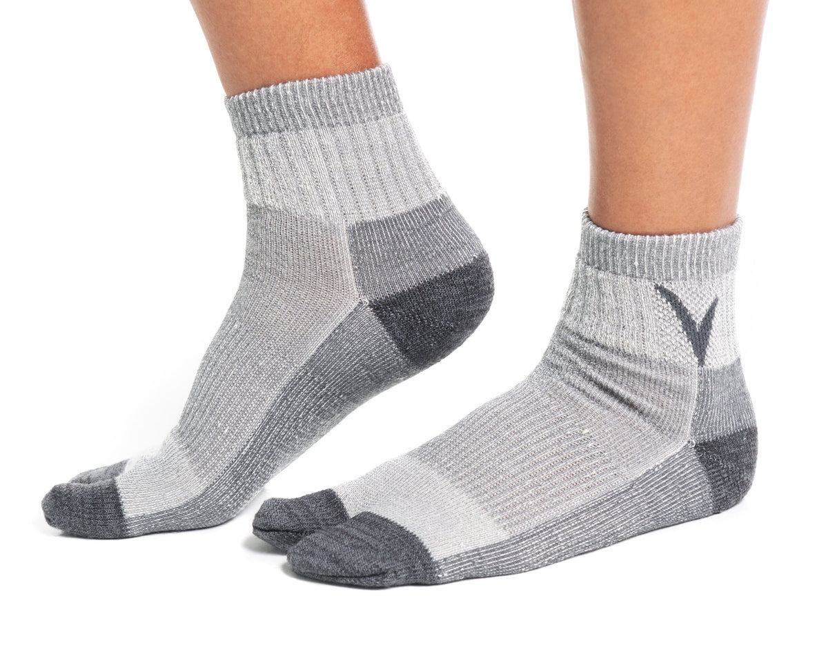 V-Toe Wool Light Grey Casual or Hiking Flip-Flop Tabi Big Toe Chaco Socks - Drakoi Marketplace