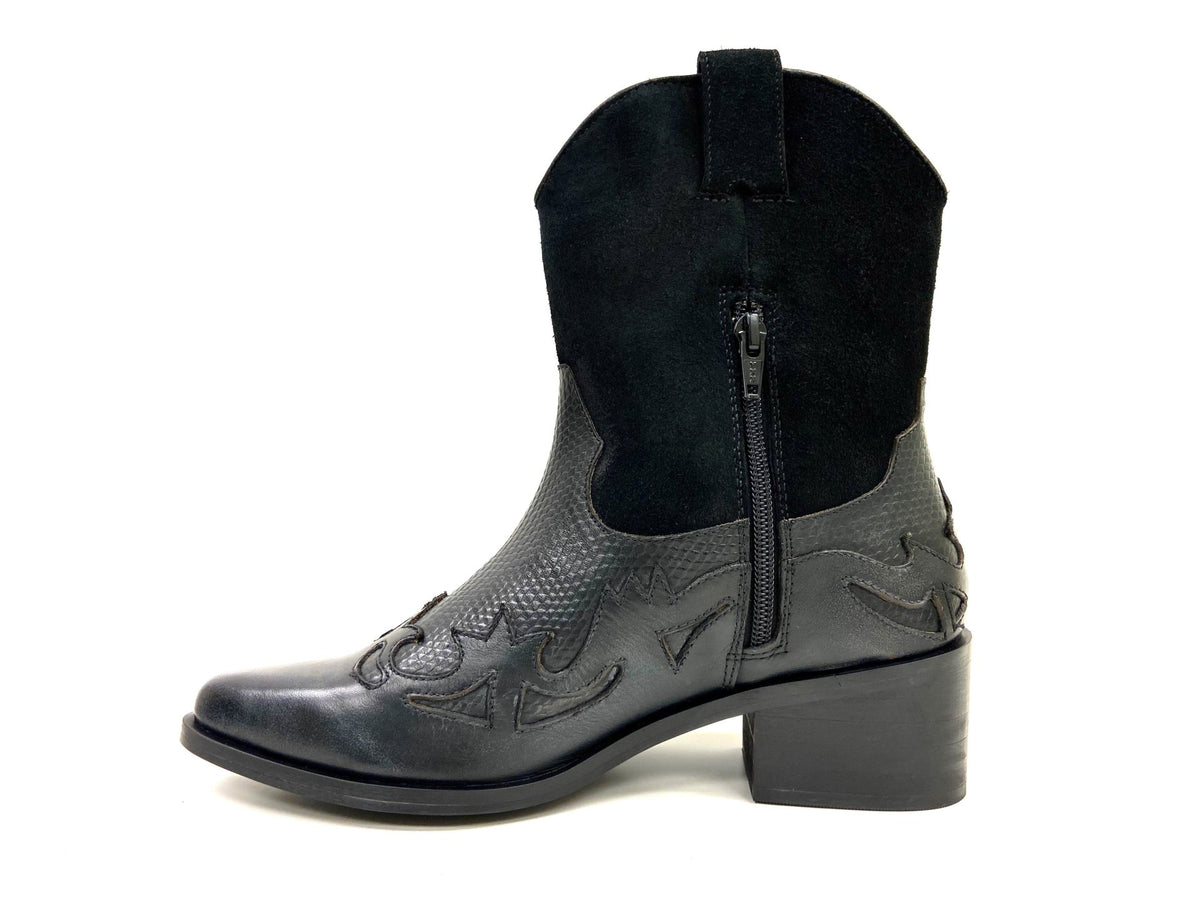 Venti Black Mid Calf Western Boot - Drakoi Marketplace