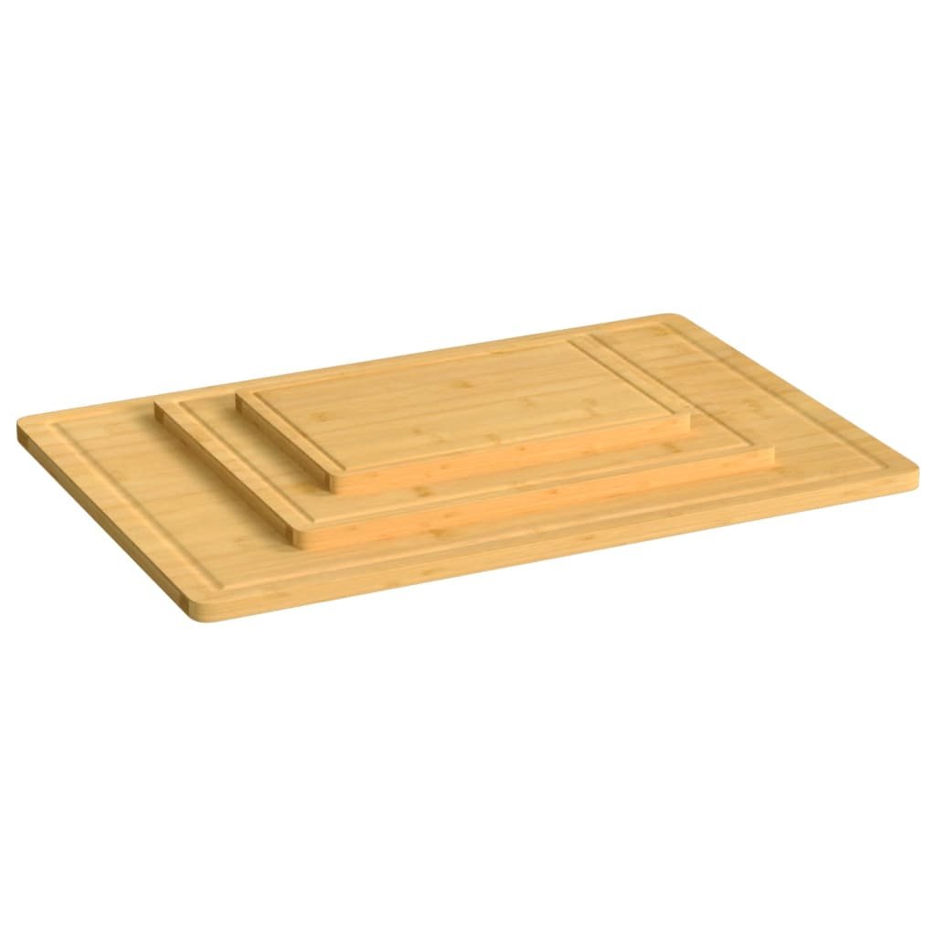 vidaXL 3 Piece Chopping Board Set Bamboo - Drakoi Marketplace