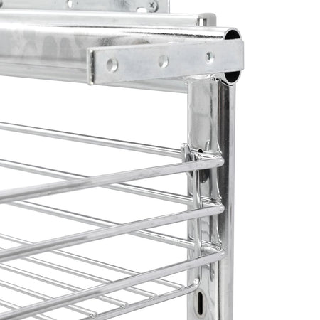 vidaXL 3-Tier Pull-out Kitchen Wire Basket Silver 18.5"x13.8"x22" - Drakoi Marketplace