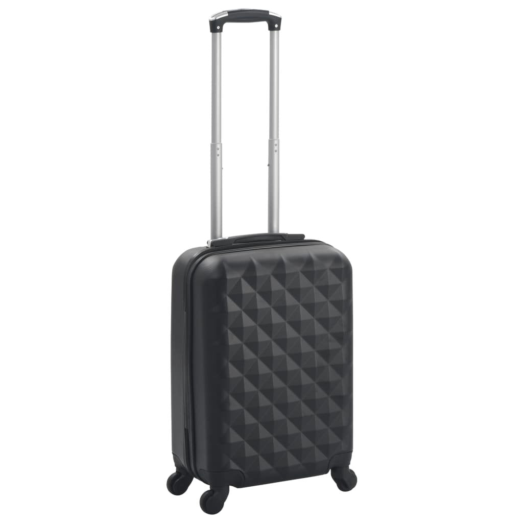 vidaXL Hardcase Trolley Black ABS - Drakoi Marketplace