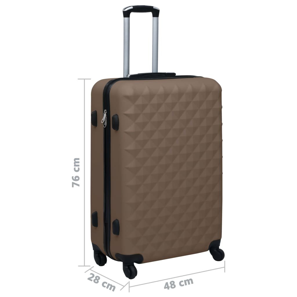 vidaXL Hardcase Trolley Brown ABS - Drakoi Marketplace