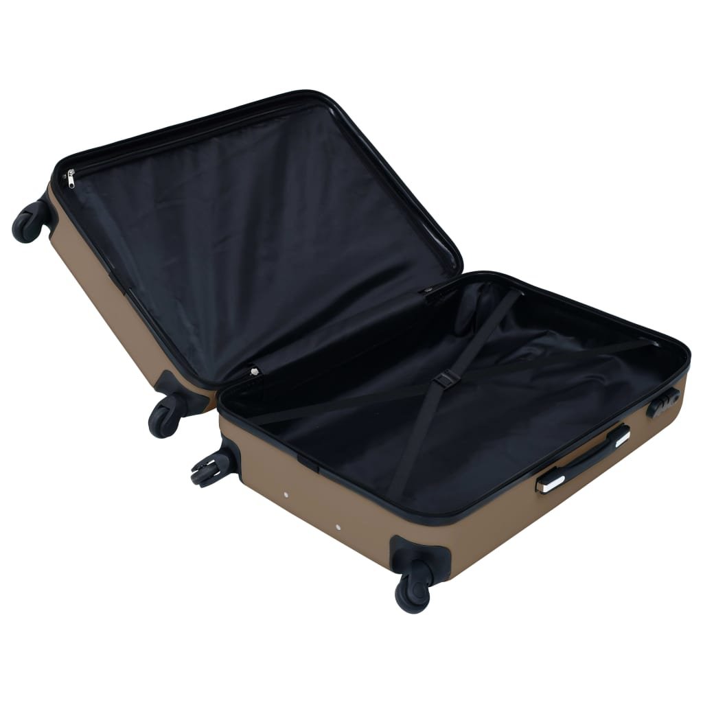 vidaXL Hardcase Trolley Brown ABS - Drakoi Marketplace