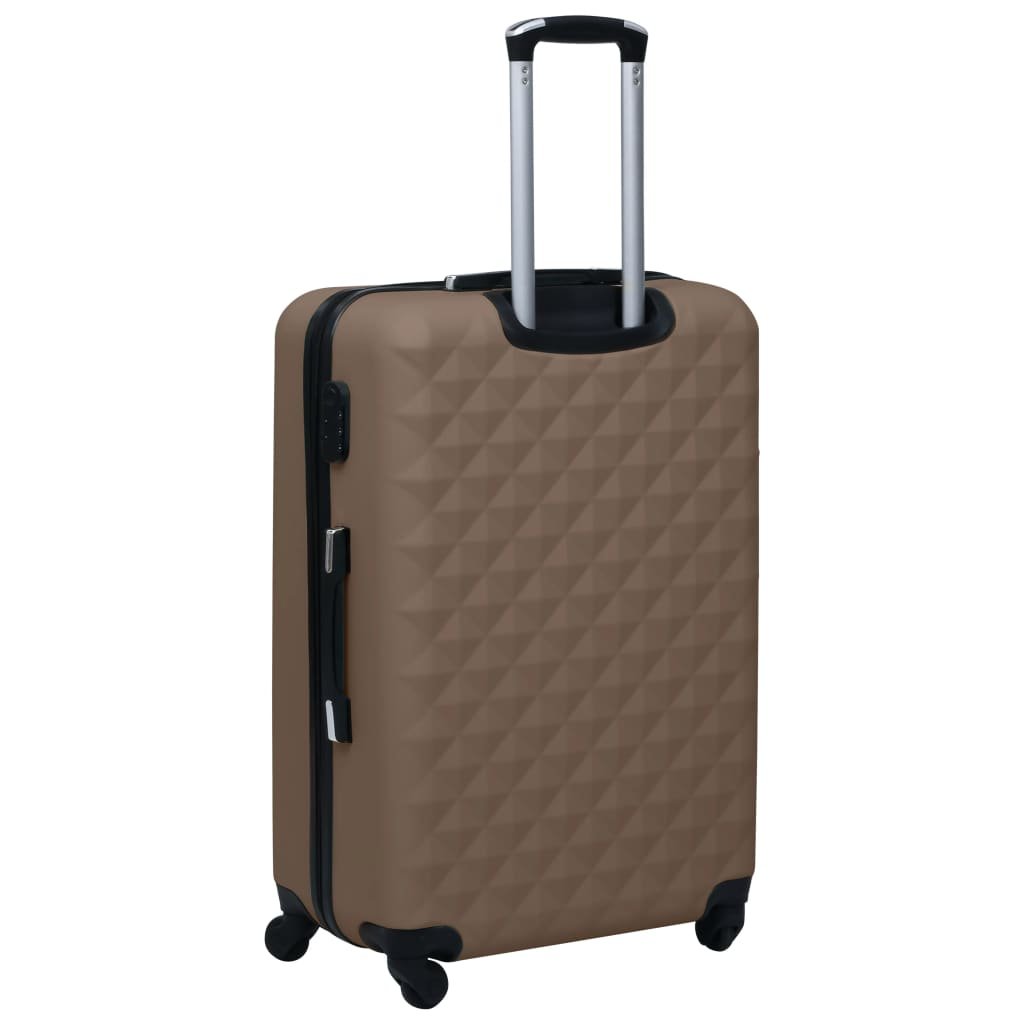 vidaXL Hardcase Trolley Brown ABS - Drakoi Marketplace