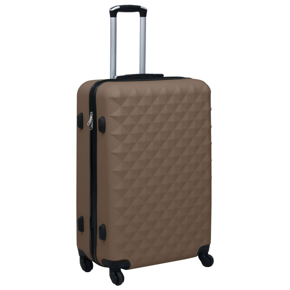 vidaXL Hardcase Trolley Brown ABS - Drakoi Marketplace