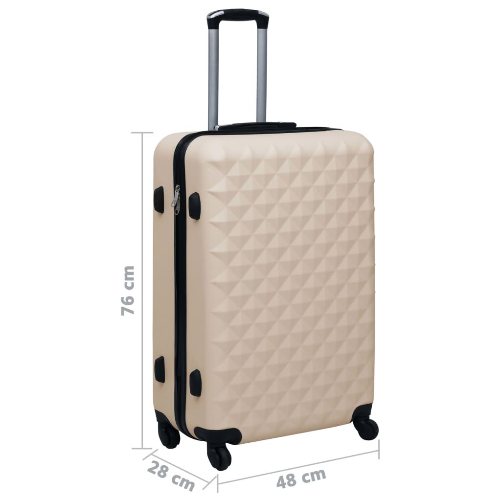 vidaXL Hardcase Trolley Gold ABS - Drakoi Marketplace