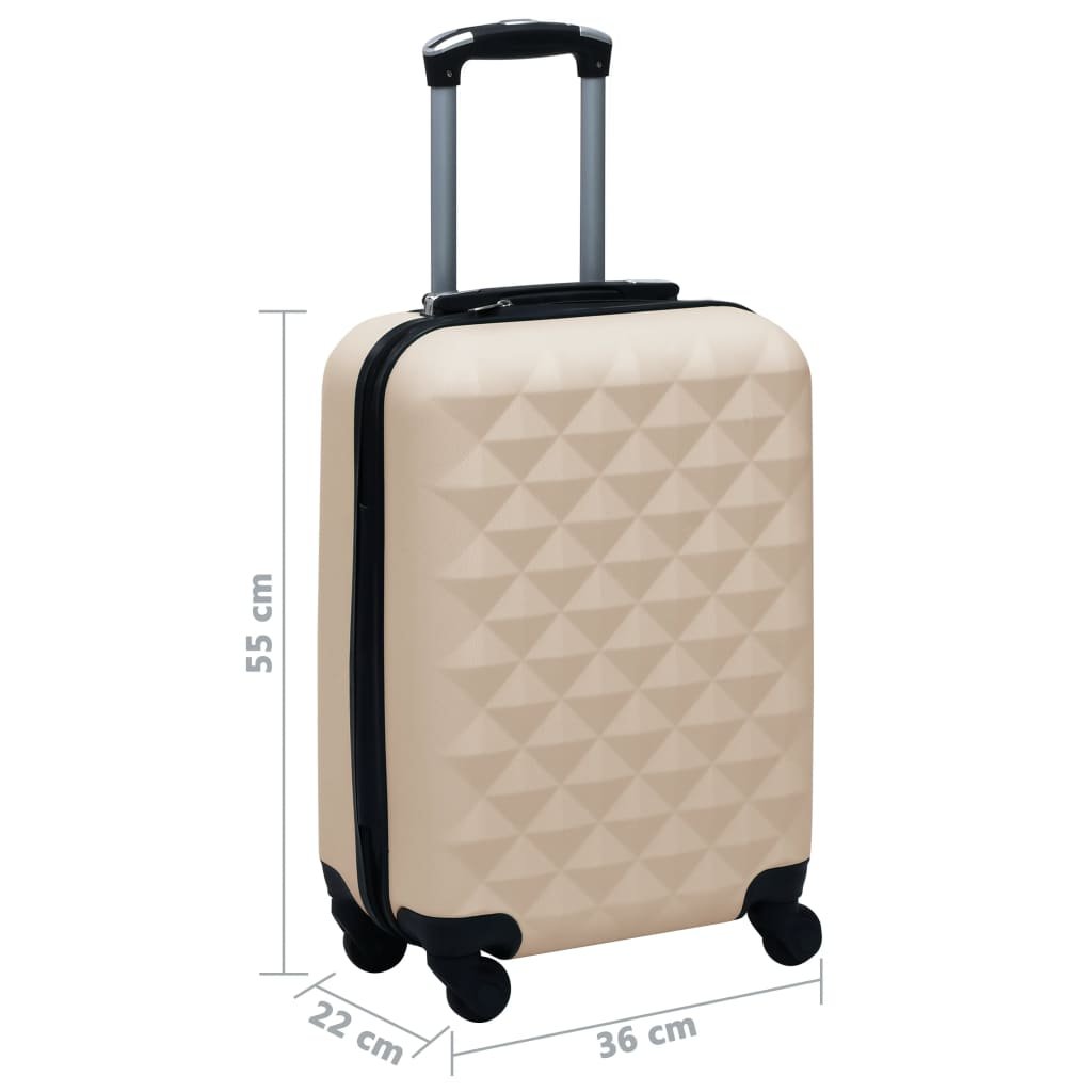 vidaXL Hardcase Trolley Gold ABS - Drakoi Marketplace