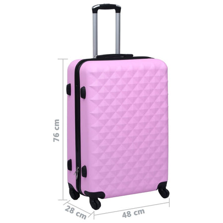 vidaXL Hardcase Trolley Pink ABS - Drakoi Marketplace