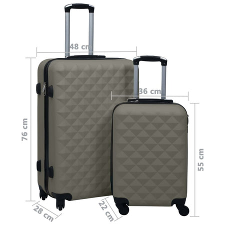 vidaXL Hardcase Trolley Set 2 pcs Anthracite ABS - Drakoi Marketplace