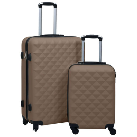 vidaXL Hardcase Trolley Set 2 pcs Brown ABS - Drakoi Marketplace