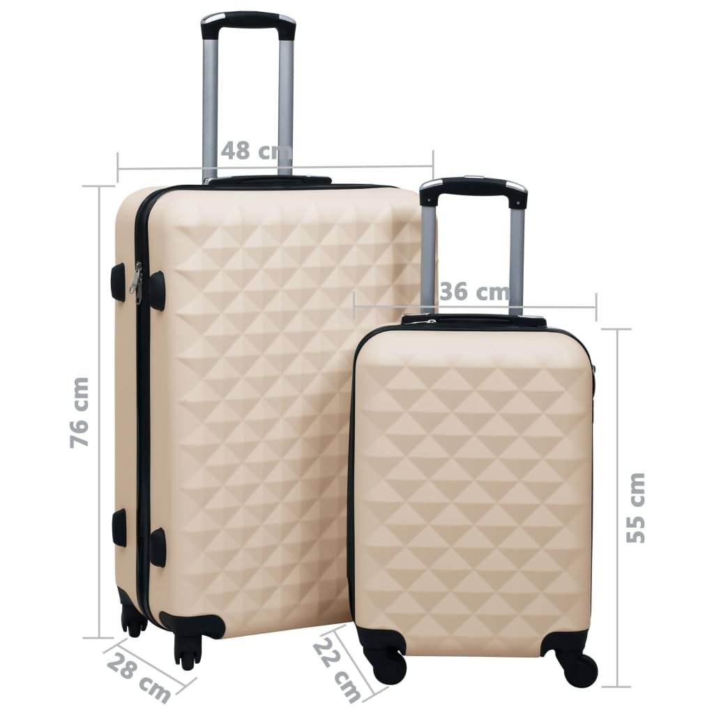 vidaXL Hardcase Trolley Set 2 pcs Gold ABS - Drakoi Marketplace