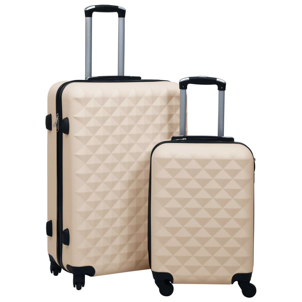 vidaXL Hardcase Trolley Set 2 pcs Gold ABS - Drakoi Marketplace