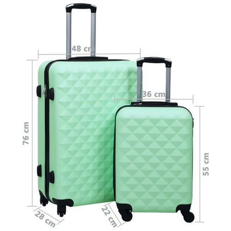 vidaXL Hardcase Trolley Set 2 pcs Mint ABS - Drakoi Marketplace