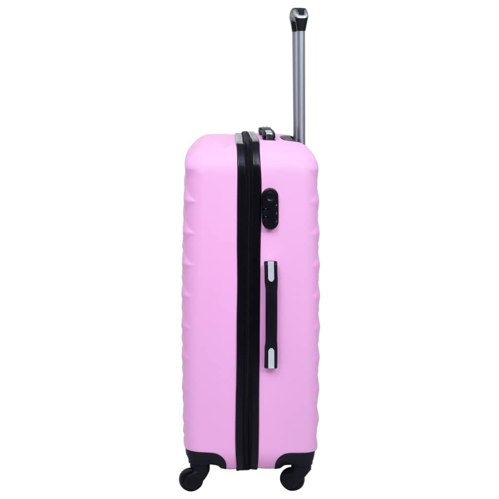 vidaXL Hardcase Trolley Set 2 pcs Pink ABS - Drakoi Marketplace