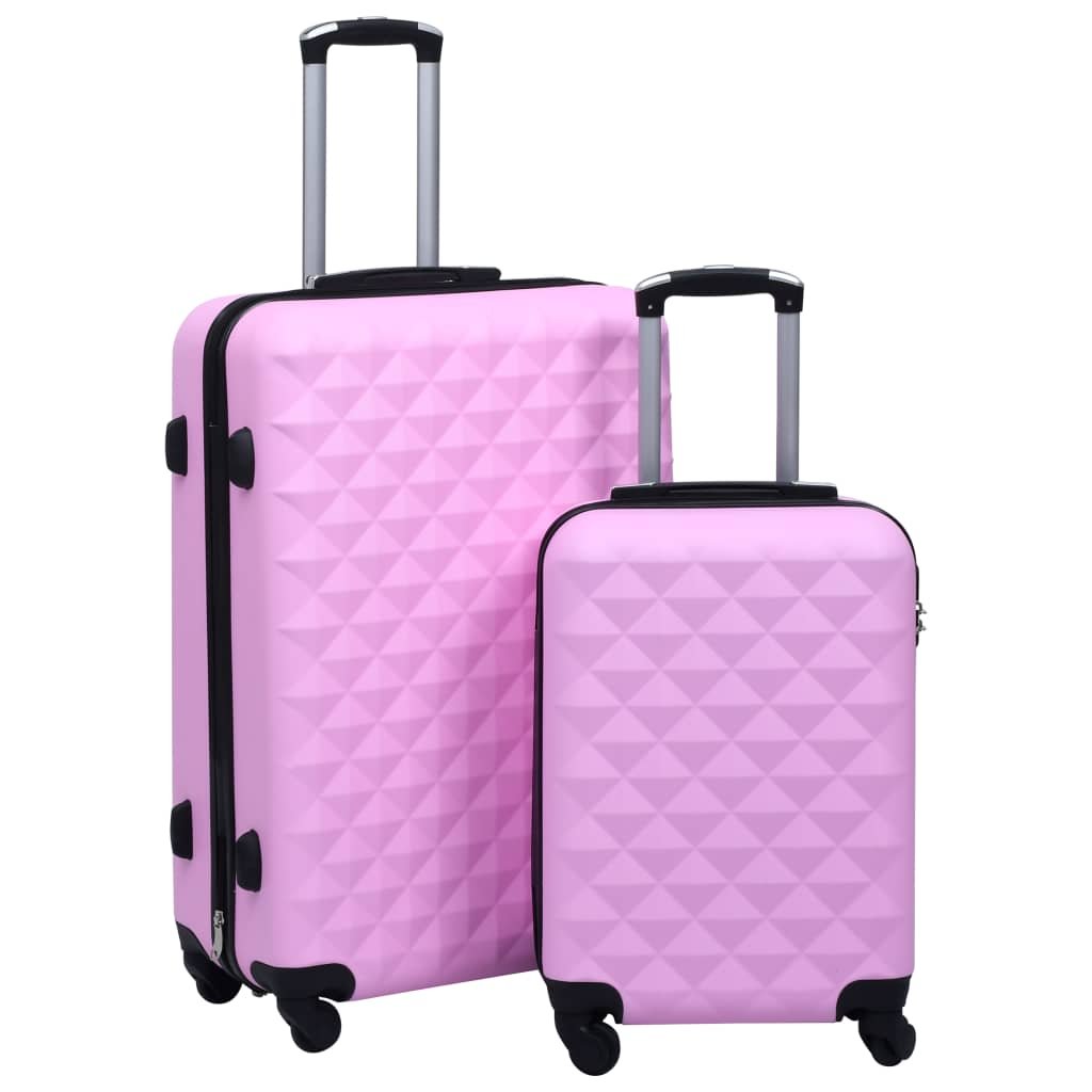 vidaXL Hardcase Trolley Set 2 pcs Pink ABS - Drakoi Marketplace