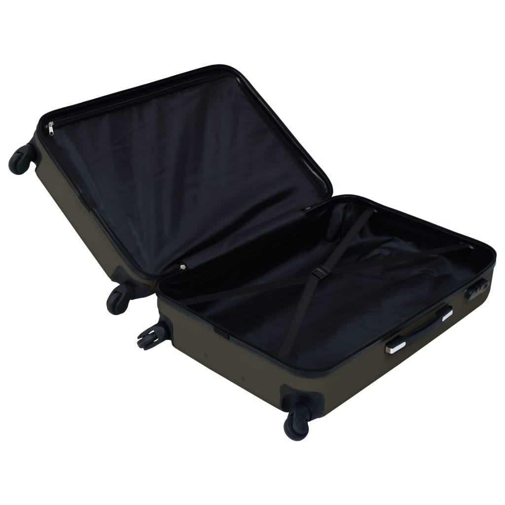 vidaXL Hardcase Trolley Set 3 pcs Anthracite ABS - Drakoi Marketplace