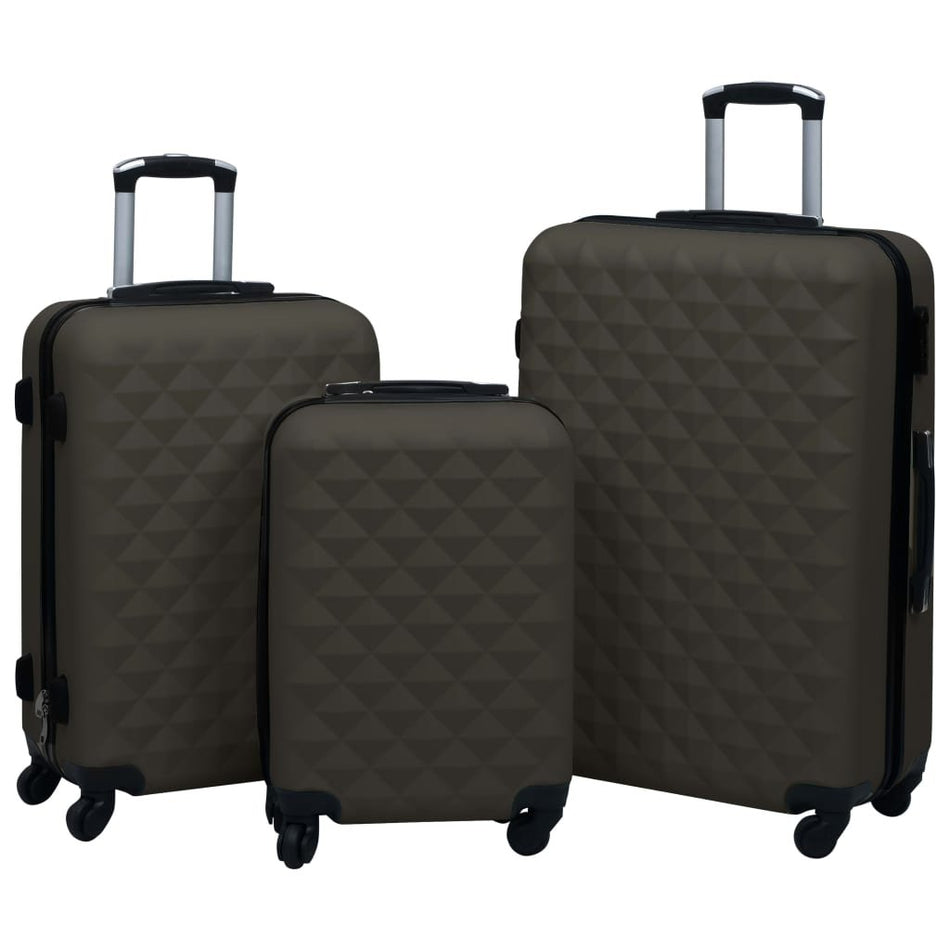 vidaXL Hardcase Trolley Set 3 pcs Anthracite ABS - Drakoi Marketplace