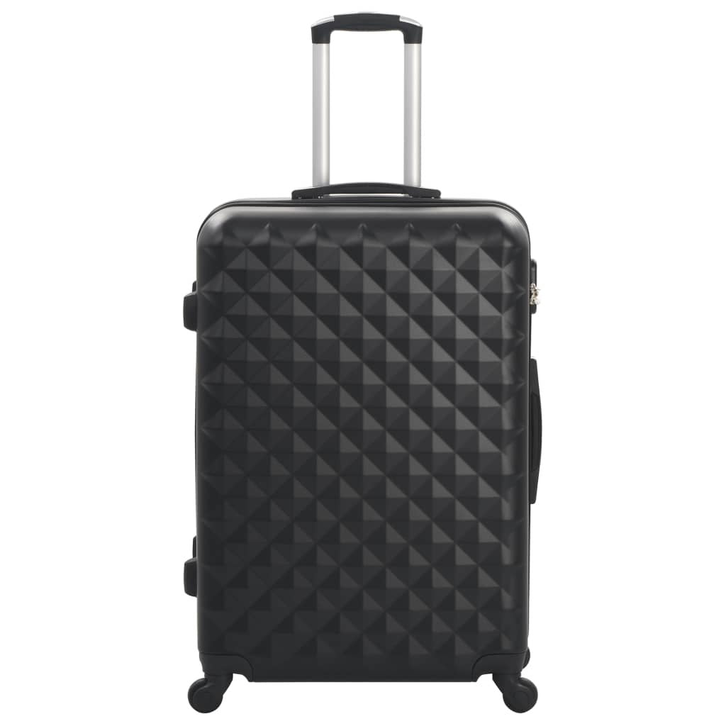 vidaXL Hardcase Trolley Set 3 pcs Black ABS - Drakoi Marketplace