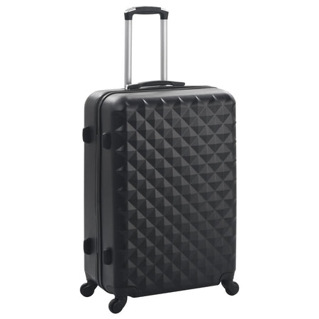 vidaXL Hardcase Trolley Set 3 pcs Black ABS - Drakoi Marketplace