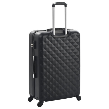 vidaXL Hardcase Trolley Set 3 pcs Black ABS - Drakoi Marketplace