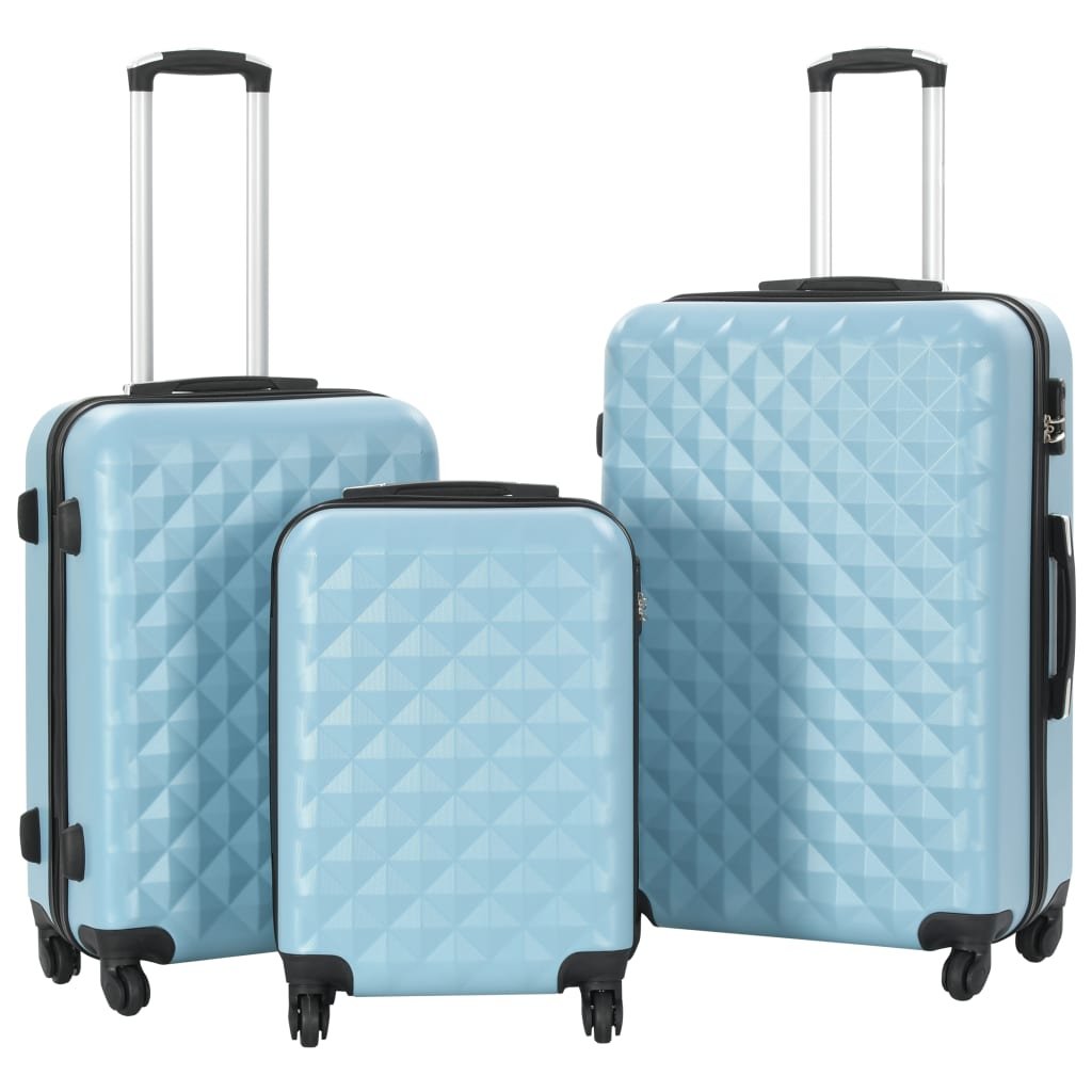 vidaXL Hardcase Trolley Set 3 pcs Blue ABS - Drakoi Marketplace