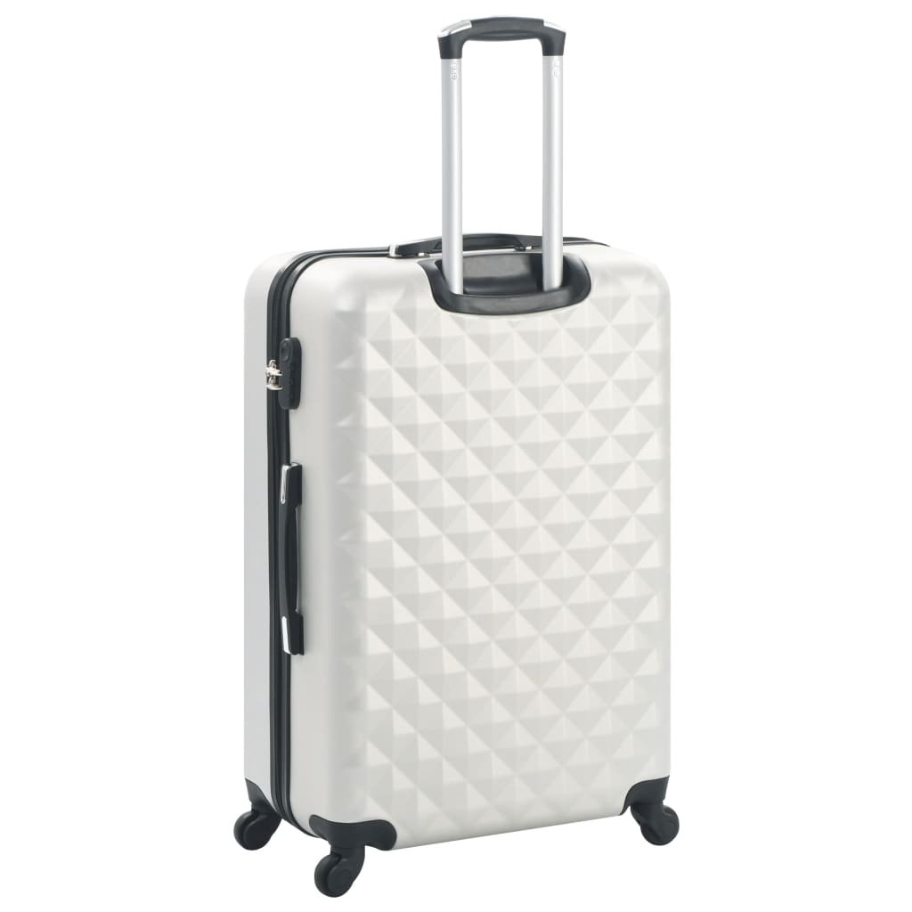 vidaXL Hardcase Trolley Set 3 pcs Bright Silver ABS - Drakoi Marketplace