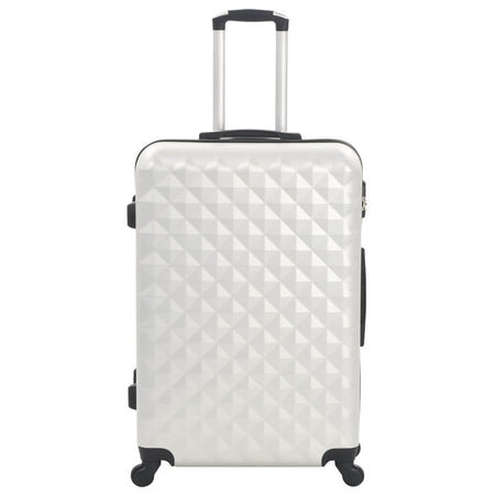 vidaXL Hardcase Trolley Set 3 pcs Bright Silver ABS - Drakoi Marketplace