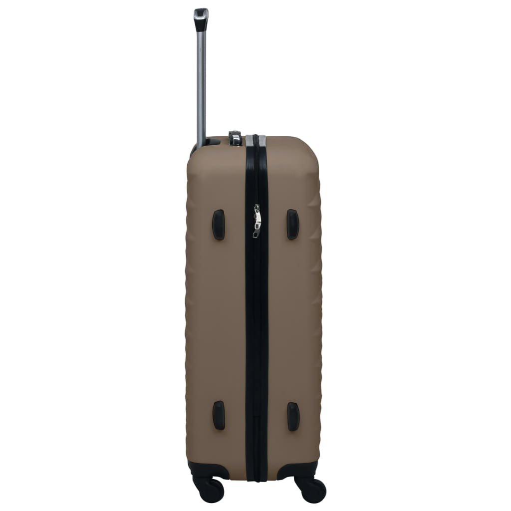 vidaXL Hardcase Trolley Set 3 pcs Brown ABS - Drakoi Marketplace