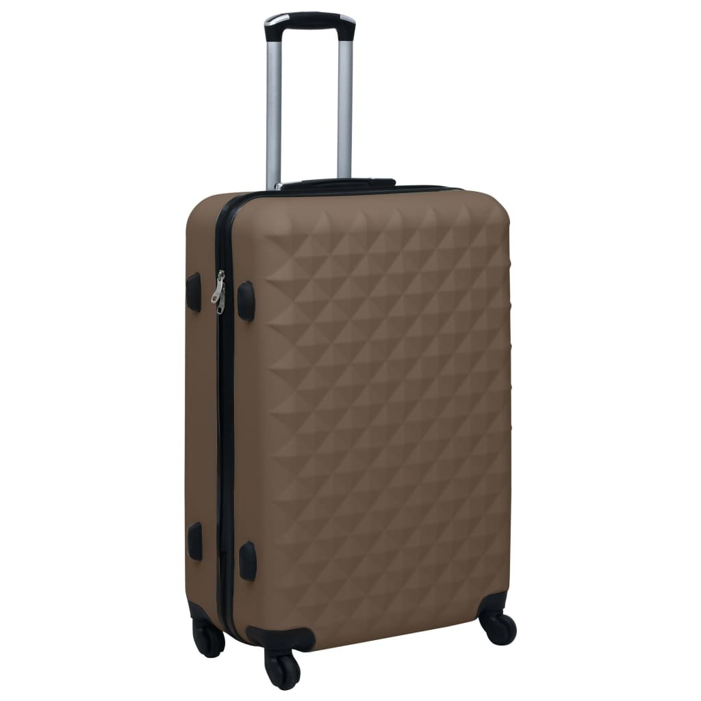 vidaXL Hardcase Trolley Set 3 pcs Brown ABS - Drakoi Marketplace