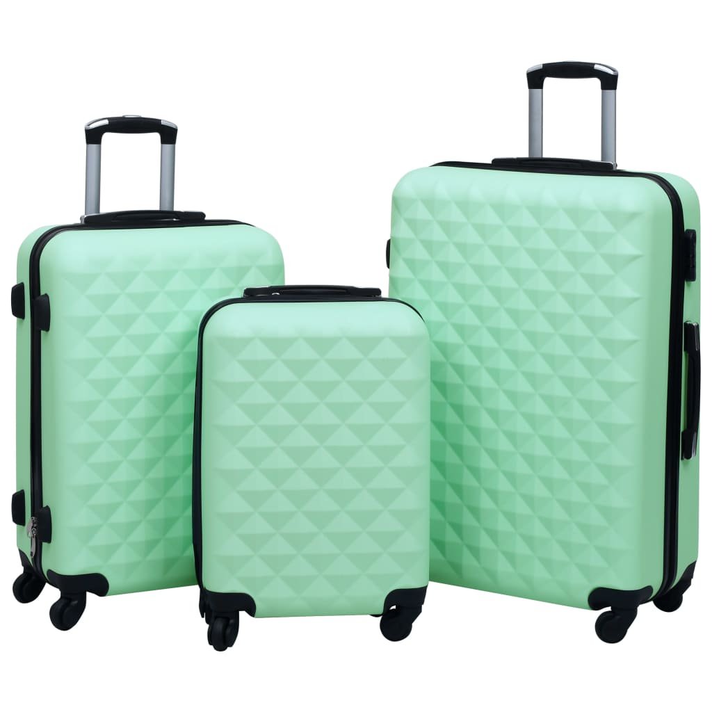 vidaXL Hardcase Trolley Set 3 pcs Mint ABS - Drakoi Marketplace