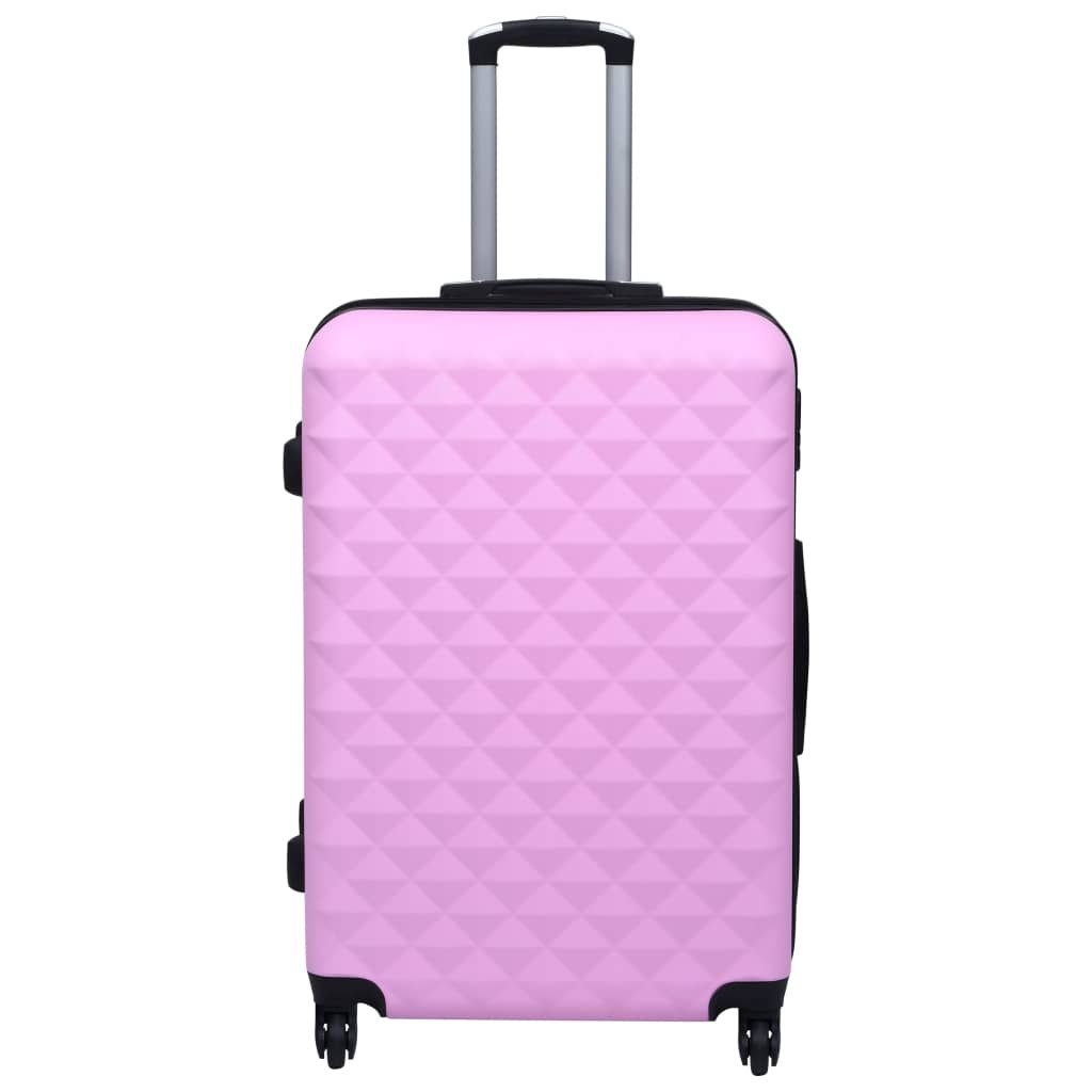 vidaXL Hardcase Trolley Set 3 pcs Pink ABS - Drakoi Marketplace