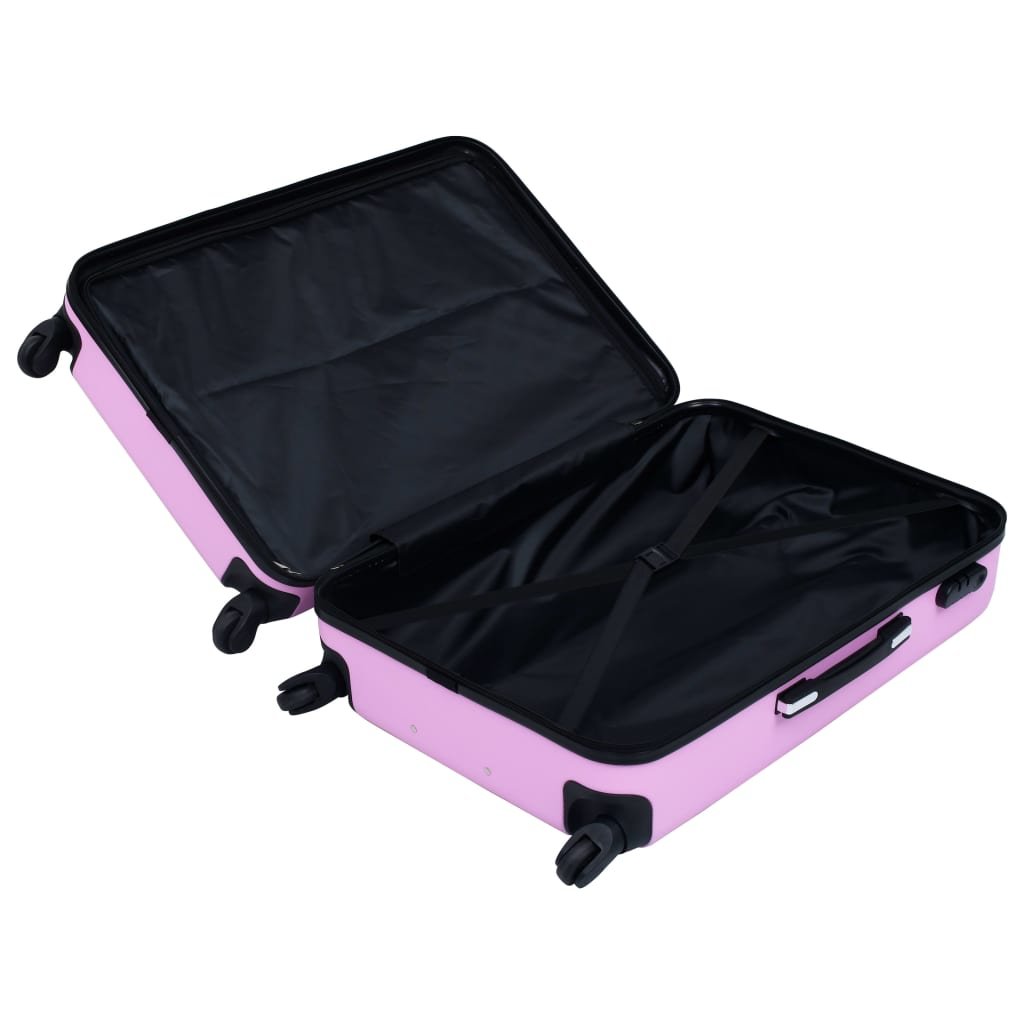 vidaXL Hardcase Trolley Set 3 pcs Pink ABS - Drakoi Marketplace